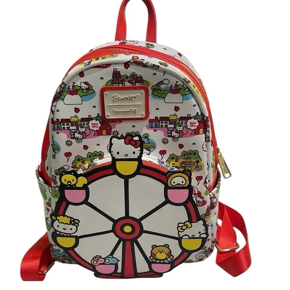 NWT Loungefly Hello Kitty And Friends Carnival Mini Backpack White Red